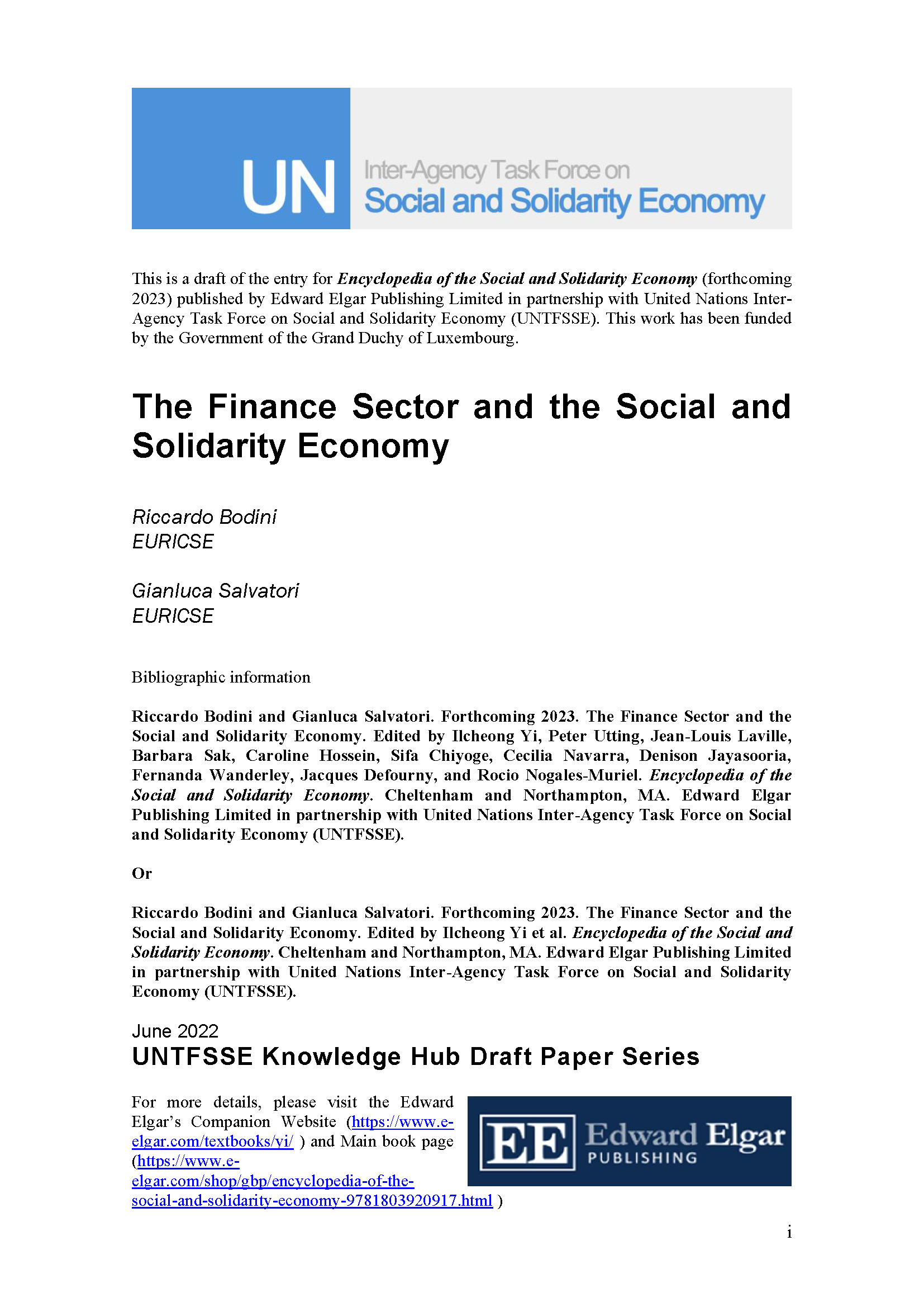 Enciclopedia dell’Economia Sociale e Solidale