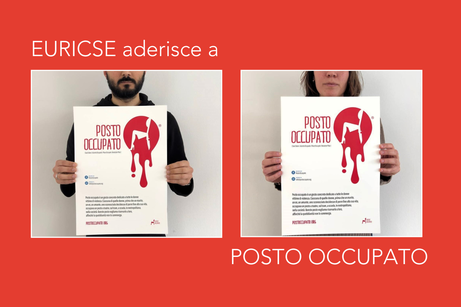 EURICSE aderisce alla campagna “Posto Occupato” contro la violenza sulle donne