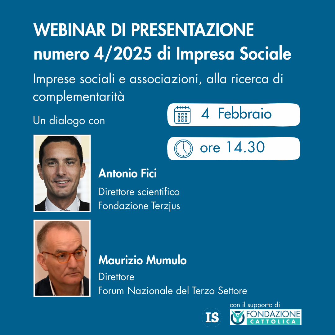 Webinar di presentazione del numero 4/2025 di Impresa Sociale